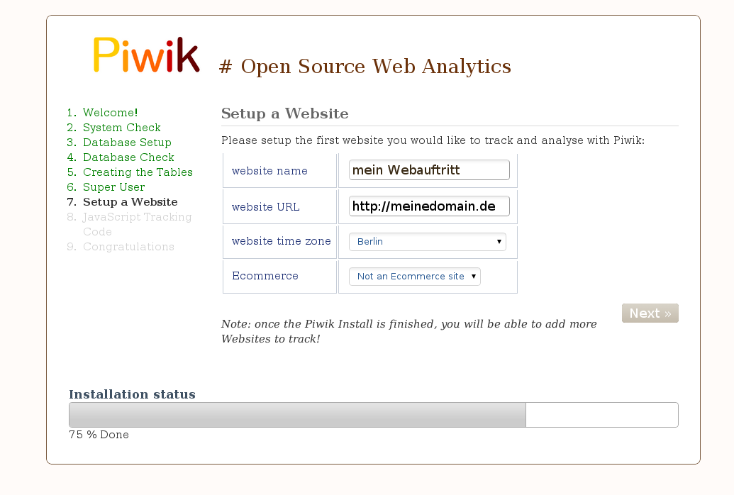 Webseite hinzufügen